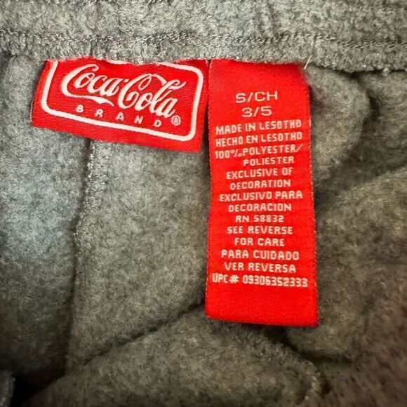 Coca Cola Polar Bear Gray Fleece Sweatshirt & Pants Lounge Set Size Small - Picture 9 of 10